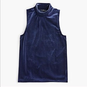 J.Crew Mock Neck Sleeveless Velvet Tank Top